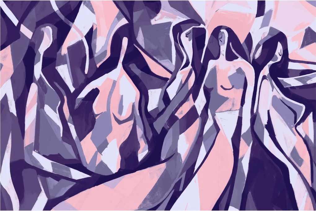 Kép - absztrakt nők (90x60 cm)