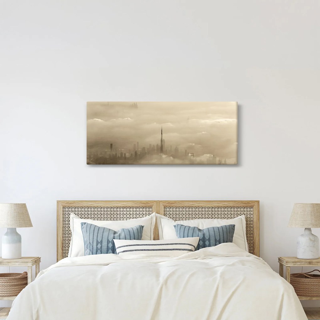 Egy város képe a felhőkben (120x50 cm)