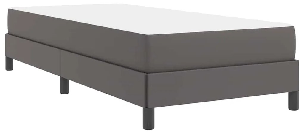 Ágy matracmal Szürke 90 x 200 cm Műbőr