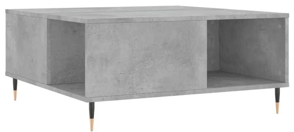 Betonszürke szerelt fa dohányzóasztal 80x80x36,5 cm