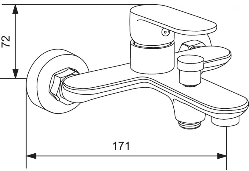 Mexen Milo - R05 zuhanygarnitúra kádcsapteleppel és magas mosdócsapteleppel, fekete, 71313R05-70