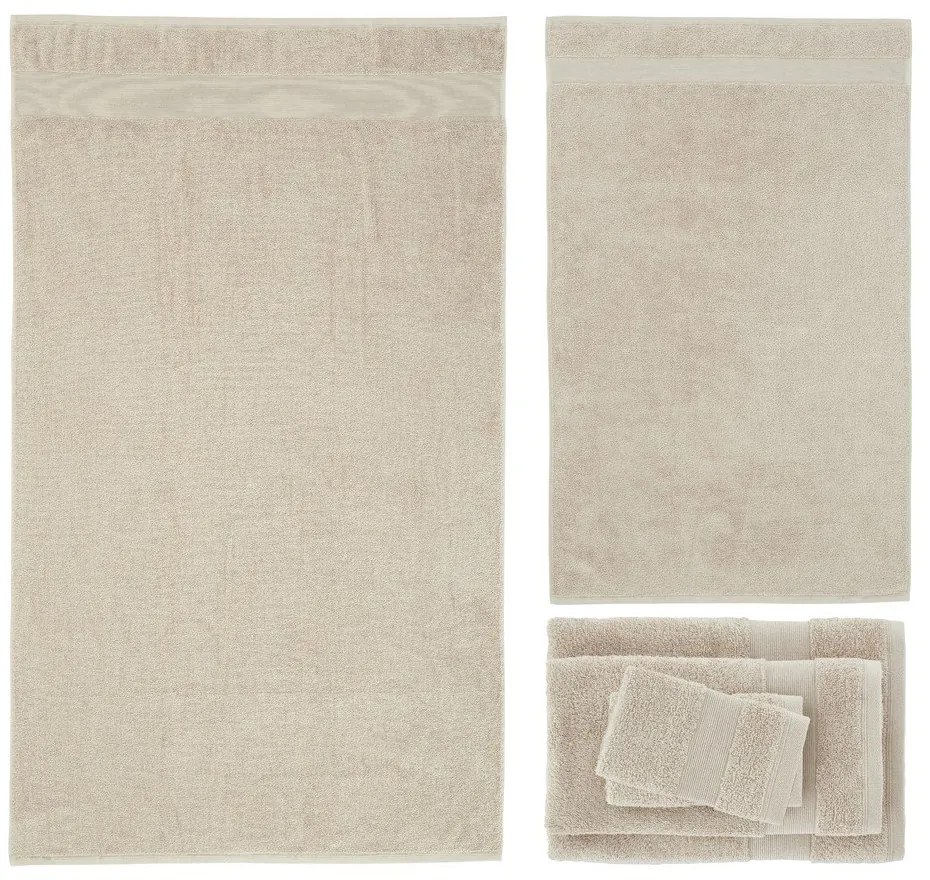 Bézs frottír pamut törölköző és fürdőlepedő készlet 6 db-os Anti-Bacterial – Catherine Lansfield