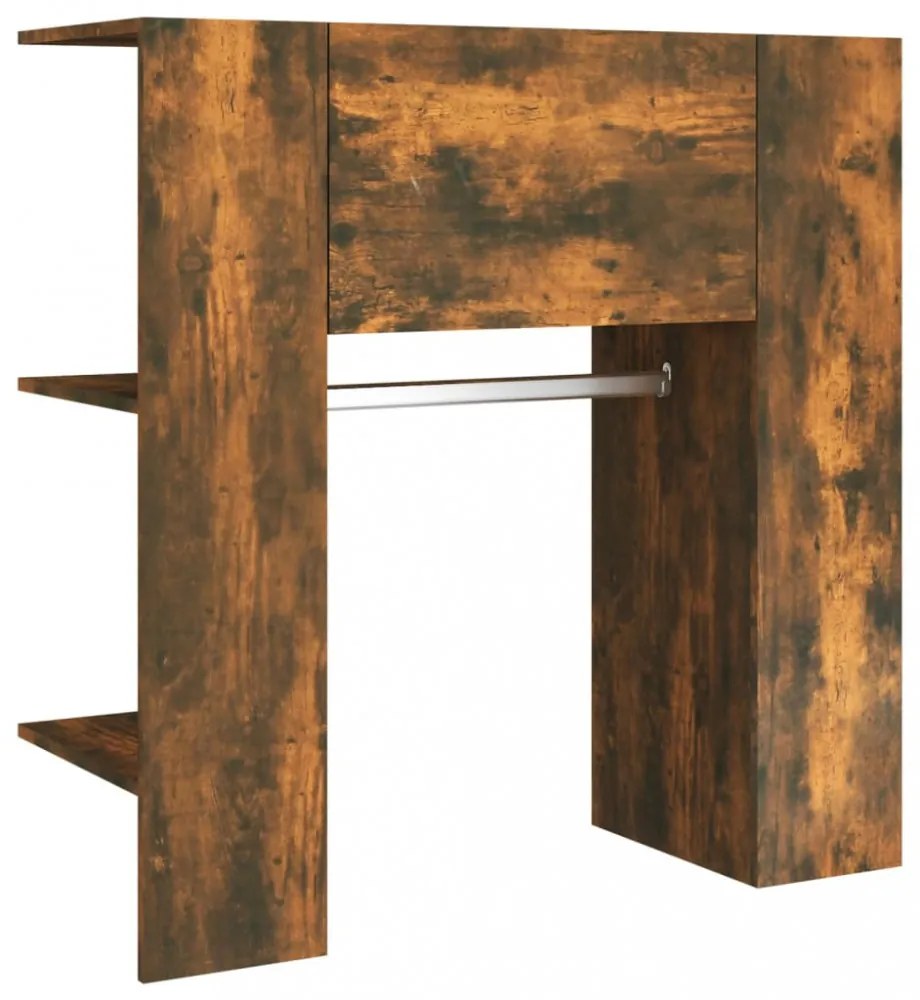 füstös tölgy színű szerelt fa előszobaszekrény 97,5x37x99 cm