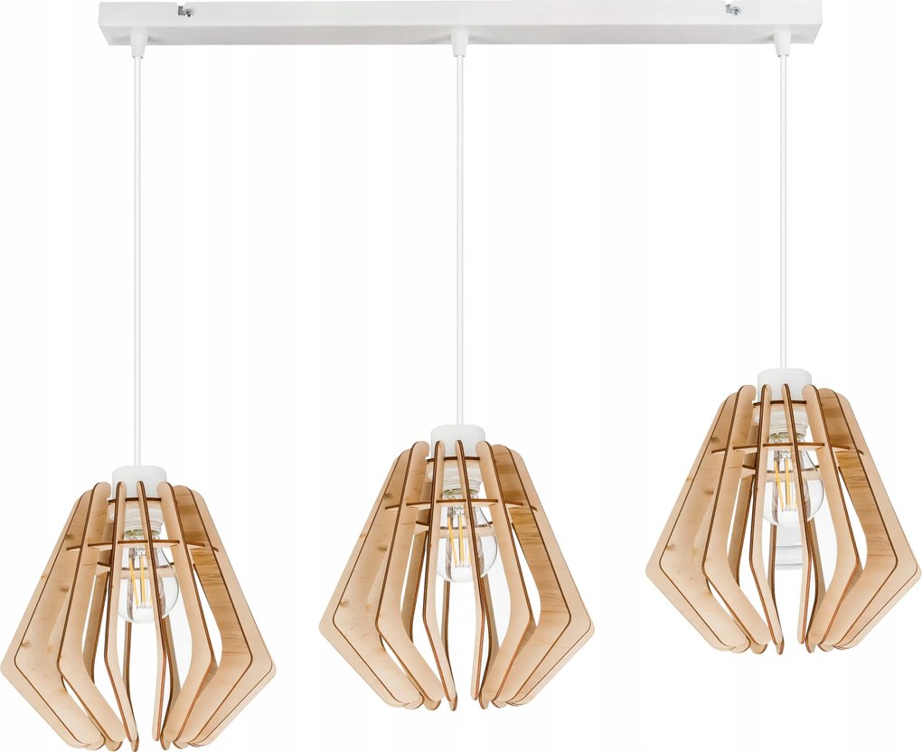 Mennyezeti lámpa függeszték túlnyúlás Loft fa 3x E27