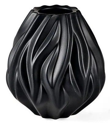 Flame fekete porcelán váza, magasság 15 cm - Morsø
