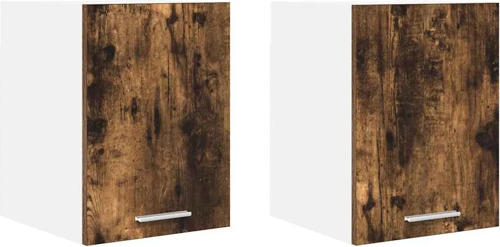 vidaXL Függő szekrény 2 pcs Füstölt tölgy és fehér 30 x 31 x 40 cm