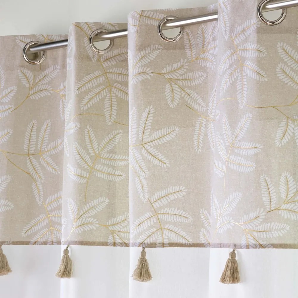 Fehér-bézs pamutkeverék függöny 140x240 cm Altea – douceur d'intérieur