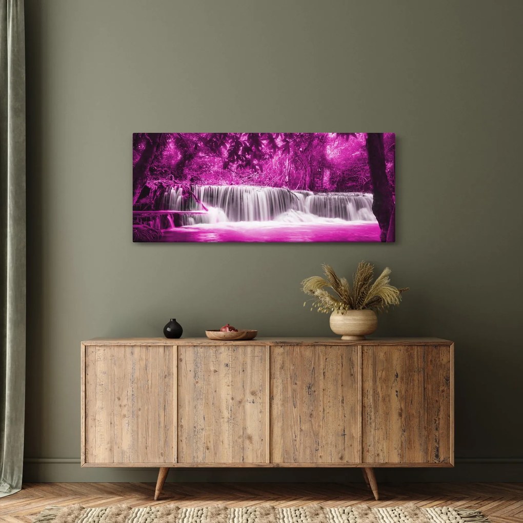Kép - Vízesés, lila (120x50 cm)