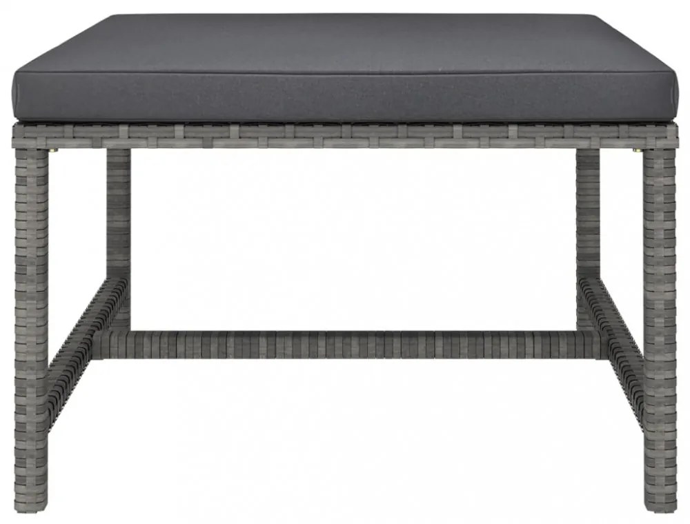 8 részes szürke polyrattan kerti bútorszett párnákkal