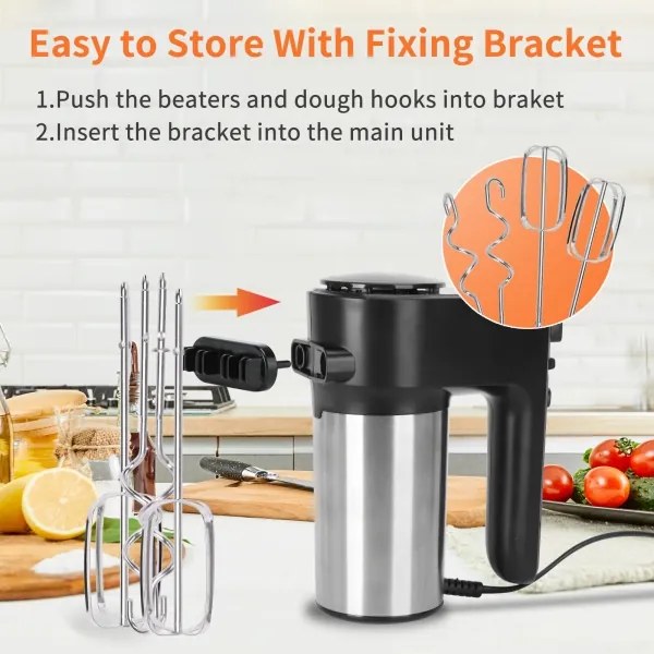 Aigostar - Kézi mixer 300W/230V fekete/króm