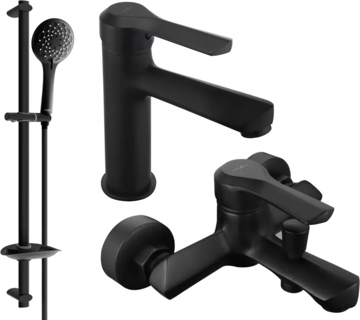 Mexen Sabre DB74 fürdőkád szett, fekete - 72103DB74-70