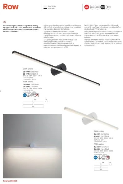 Redo 01-4036 - LED Fürdőszobai tükörmegvilágítás ROW LED/18W/230V 90cm IP44 fekete