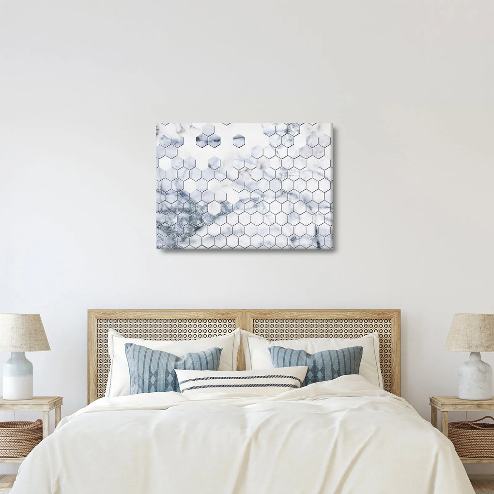 Kép - Márványozott hatszög (70x50 cm)