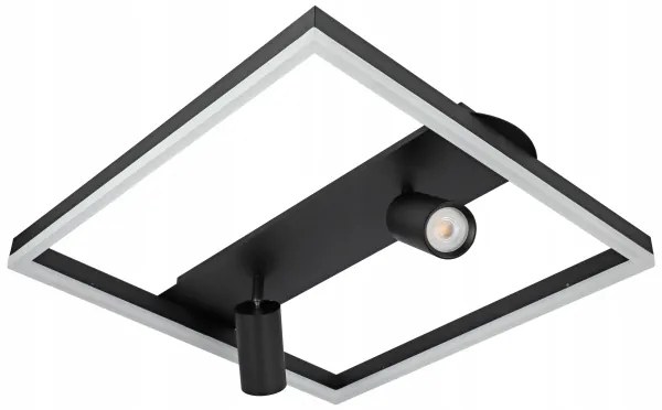 LED mennyezeti lámpatest 38W/230V + 2x GU10/30W, fekete