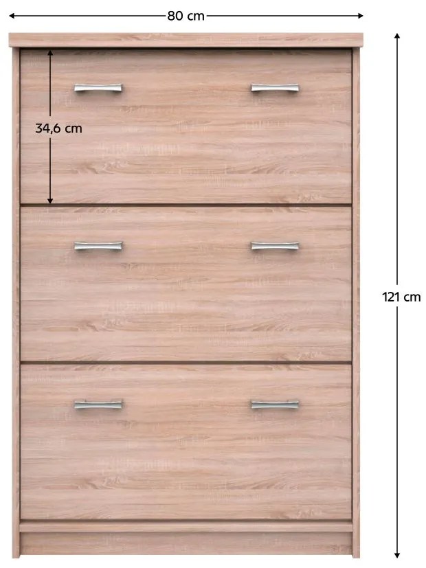 Cipőtároló (cipősszekrény)  Topta Typ 24 3K (szonoma tölgy). 1075488
