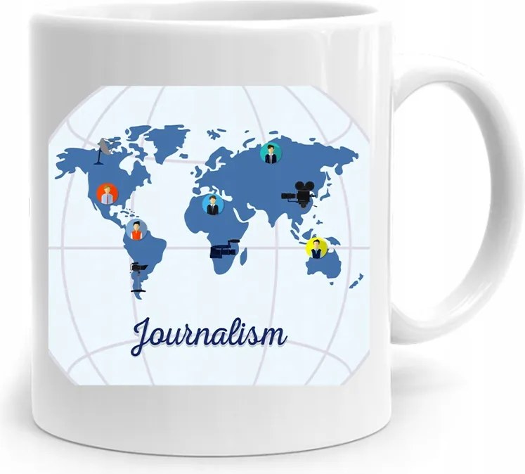 Riporter Újságíró Bögre Jurnalism Ajándék fényképes nyomtatással