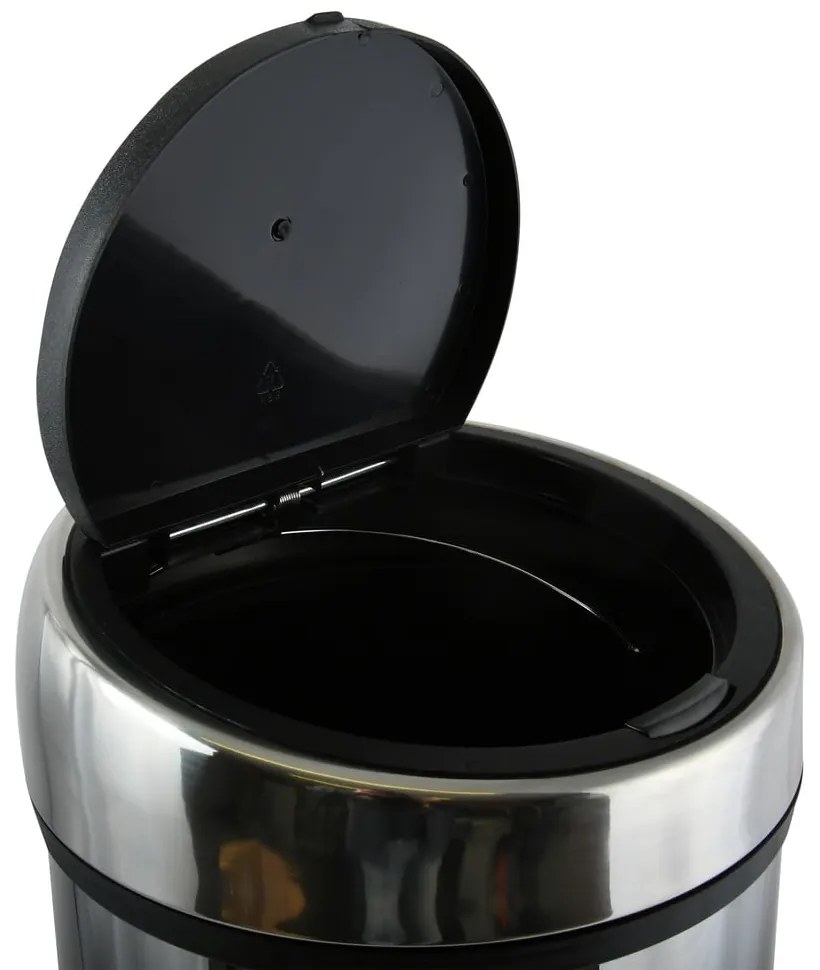 Fényes ezüstszínű acél érintésre nyíló szemetes 30 l – MSV