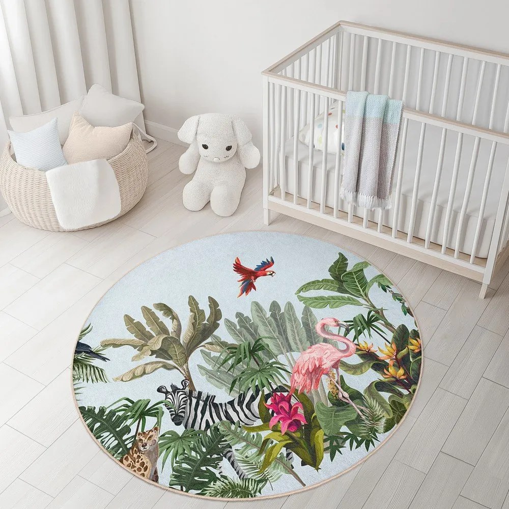 Mosható gyerek szőnyeg ø120 cm Jungle – Mila Home