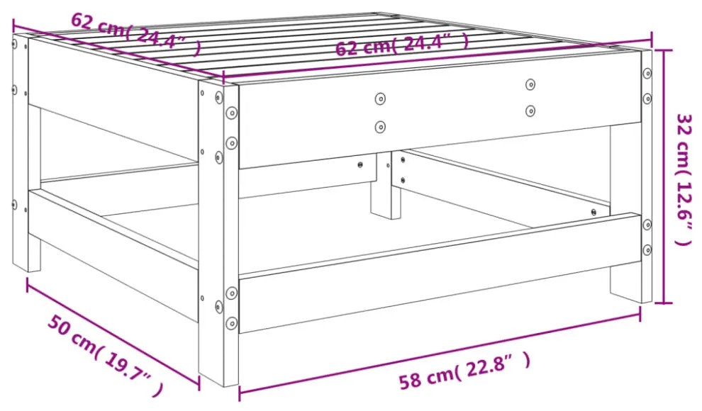 impregnált fenyőfa kerti lábzsámoly