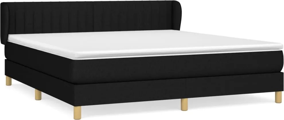 vidaXL fekete szövet rugós ágy matraccal 160x200 cm