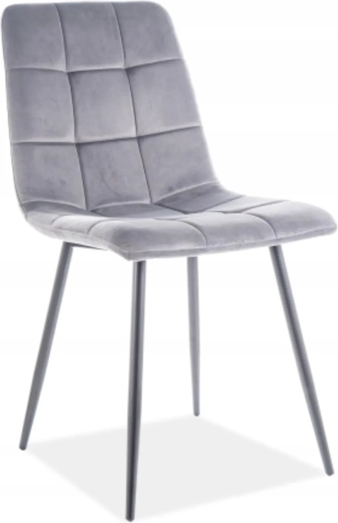 Mila Velvet kárpitozott szék, szürke/fekete Sig