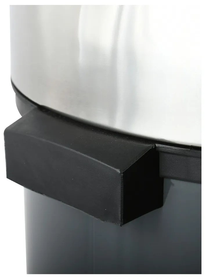 Sötétszürke acél érintésre nyíló szemetes 30 l – MSV