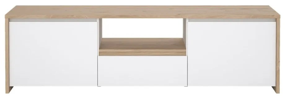 Fehér-natúr színű TV-állvány tölgyfa dekorral 179x52x48 cm Next – Tvilum