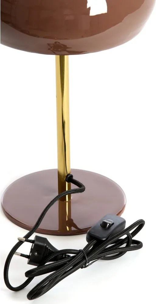 Barna asztali lámpa fém búrával (magasság 34 cm) Surin – Light &amp; Living