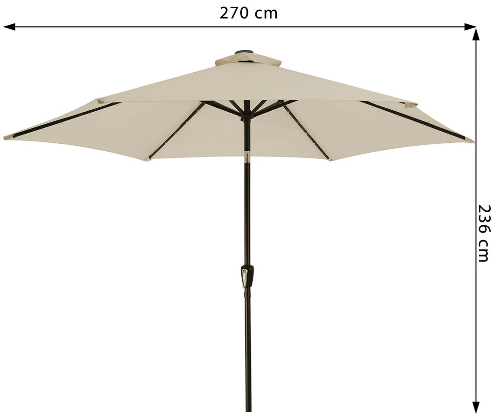 Kingsleeve® LED napernyő Miami Ø270 cm - bézs