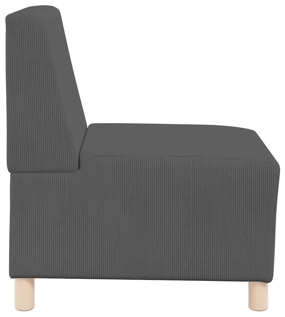 sötétszürke kordbársony szövet kanapéfotel 55 cm