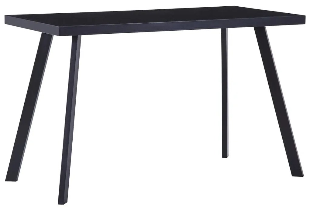 fekete edzett üveg étkezőasztal 120 x 60 x 75 cm
