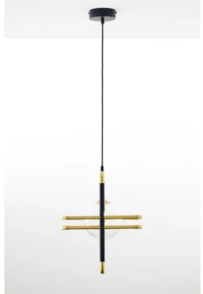 Jupiter 2028 - Csillár zsinóron FIORI 1xG9/10W/230V fekete/arany/átlátszó