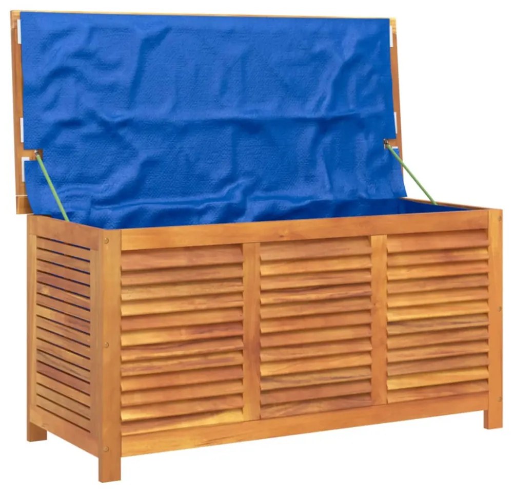 tömör akácfa kerti tárolóláda zsaluval 113 x 50 x 56 cm