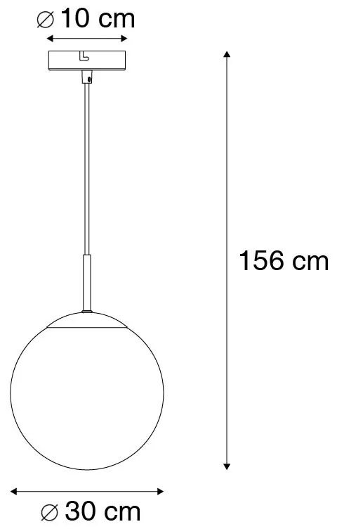 Okos függőlámpa fekete füstüveggel 30 cm, Wifi ST64-gyel - Pallon