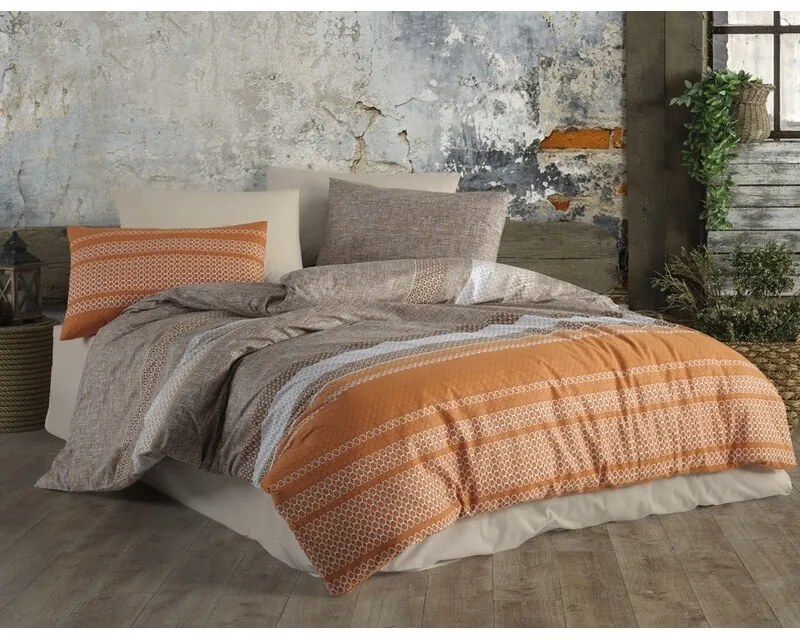 BedTex pamut ágynemét Federiko narancssárga, 140 x200 cm, 70 x 90 cm