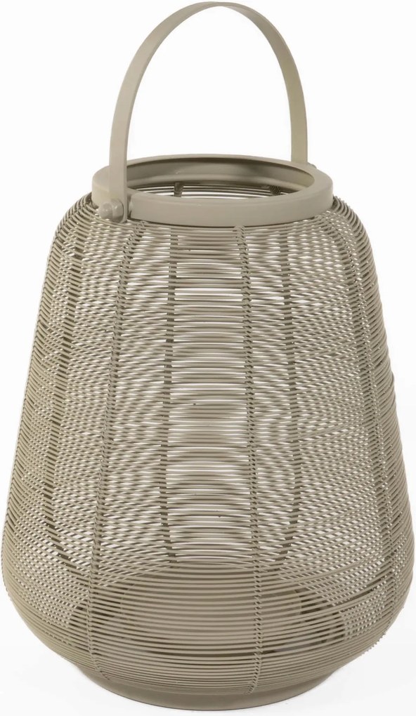 Fém Lampion Gyertya Tartóval Kerti Lámpa Zöld