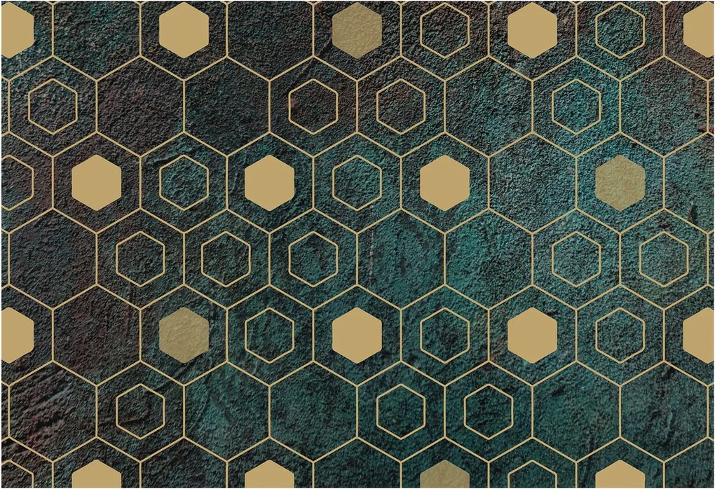 Fali tapéta Panorámával Geometrikus hexagonok 152x104