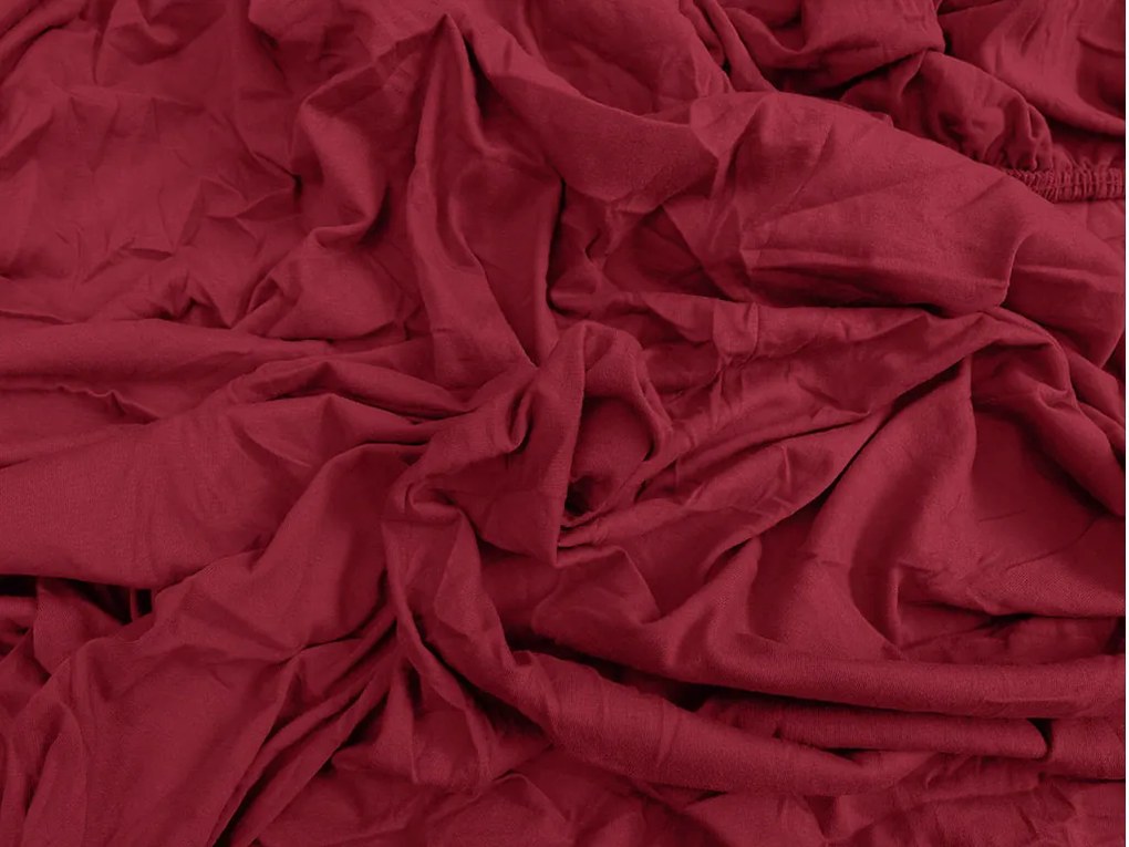 Jersey vörös lepedő 90x200 cm