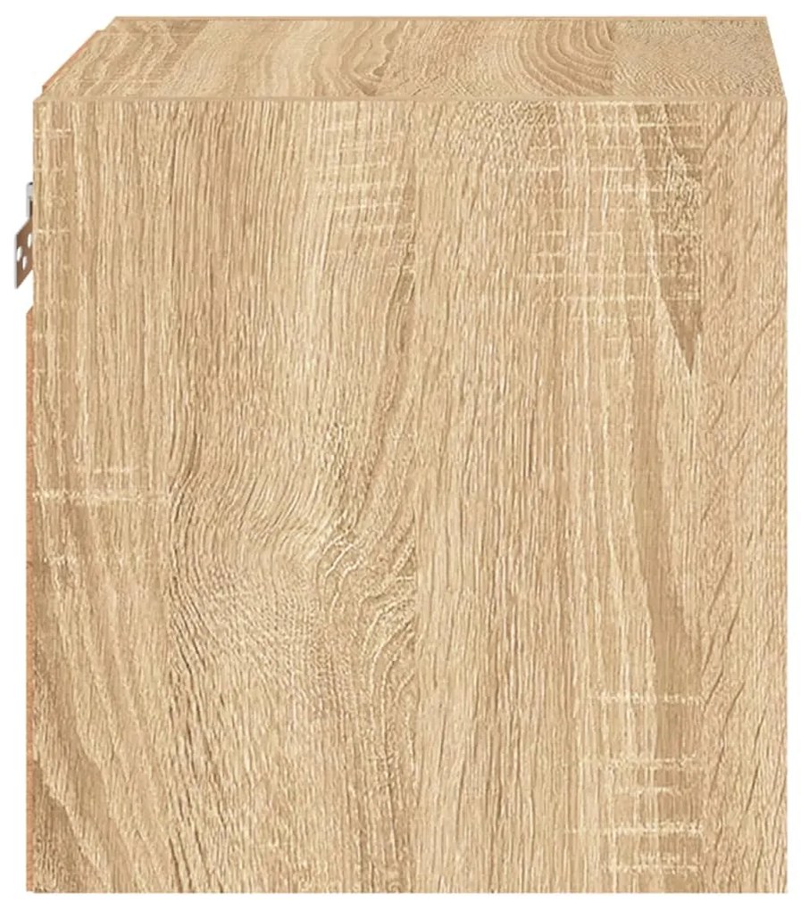 sonoma tölgy színű fali TV-szekrény LED-ekkel 30 x 28,5 x 30 cm