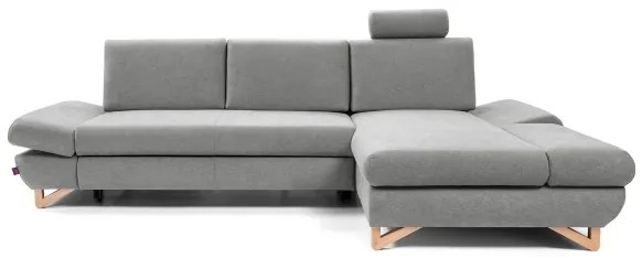 Ággyá nyitható kárpitozott L-alakú sarokülőgarnitúra AVESTA jobb oldali szürke