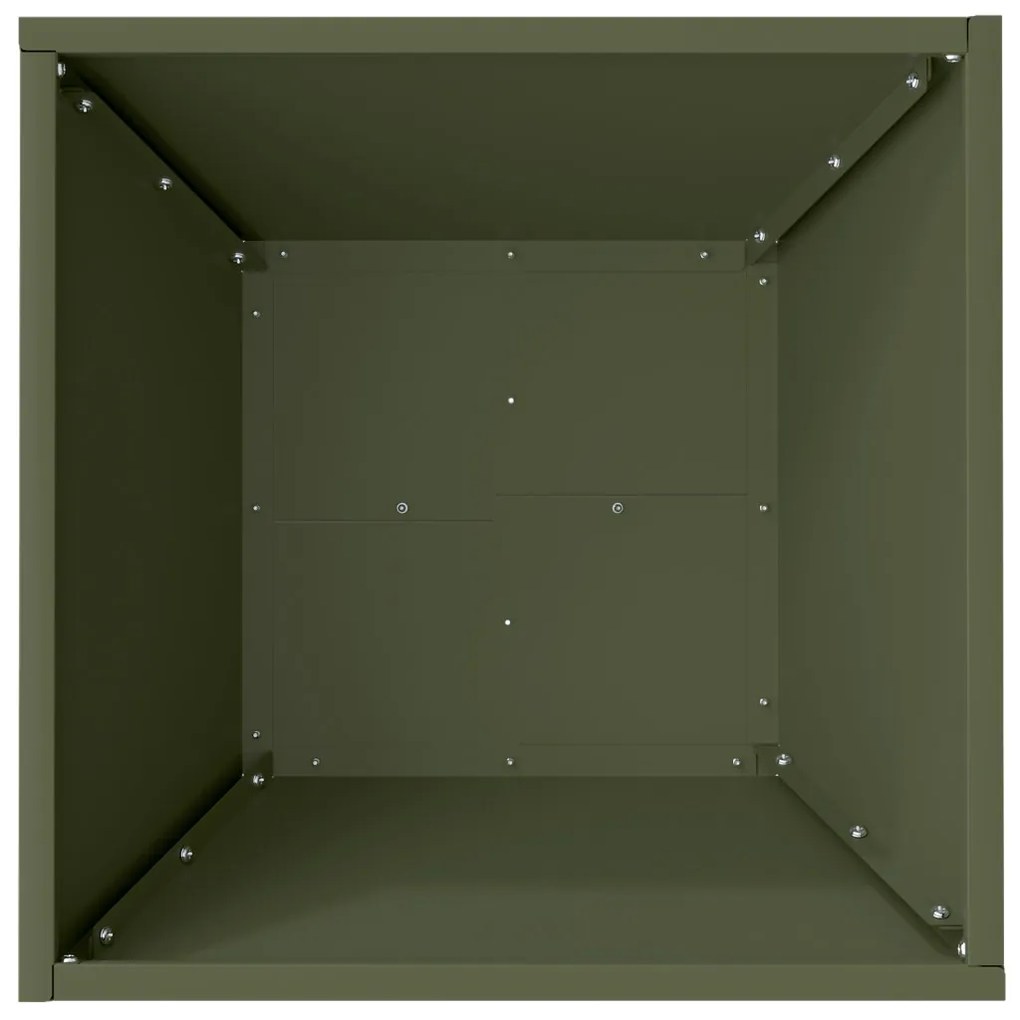 Fém Virágcserép Olívazöld Fém 40 x 40 x 15 cm Dekoratív Betétek