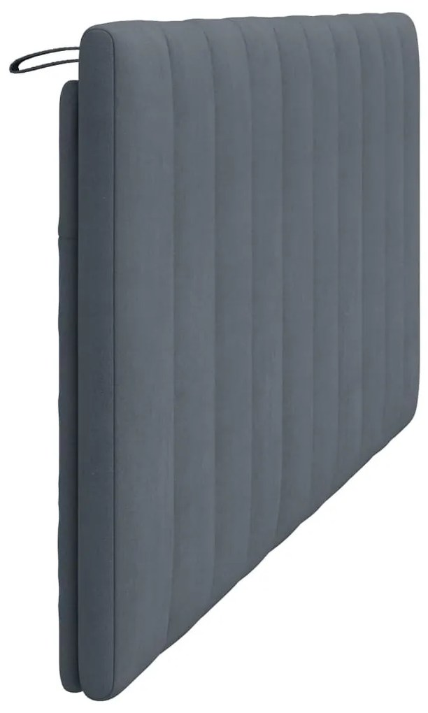 sötétszürke bársony fejtámla párna Hanko 180 cm