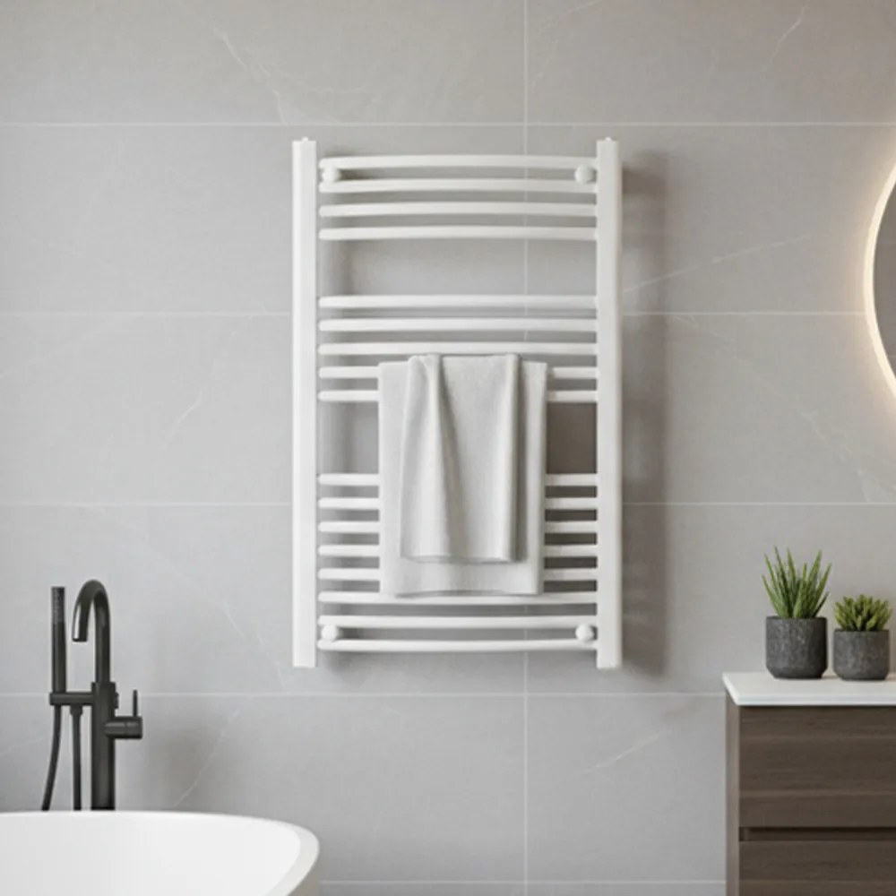 Íves törölközőszárító radiátor 1000x600 mm fehér