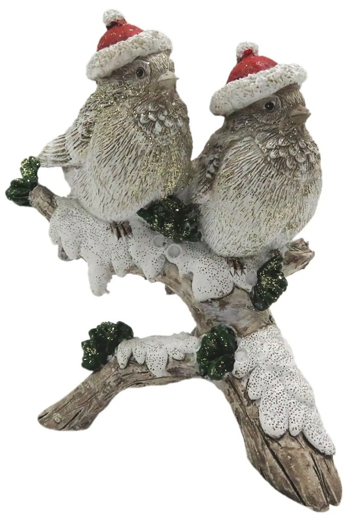Madarak faágon karácsonyi nosztalgikus dekoráció figura