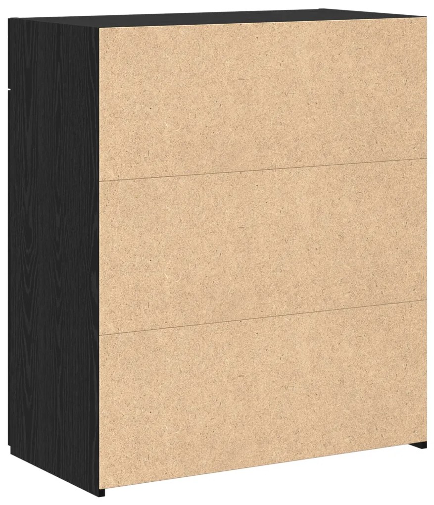 tárolószekrény fekete tölgy 80x42,5x93,5 cm szerelt fa
