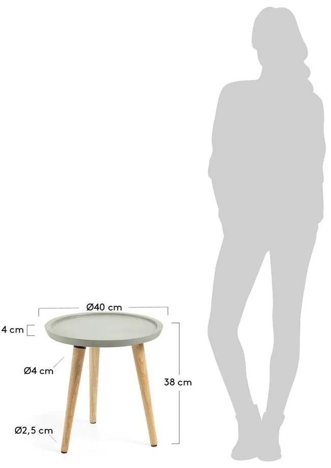 Livy tárolóasztal cementezett asztallappal - Kave Home
