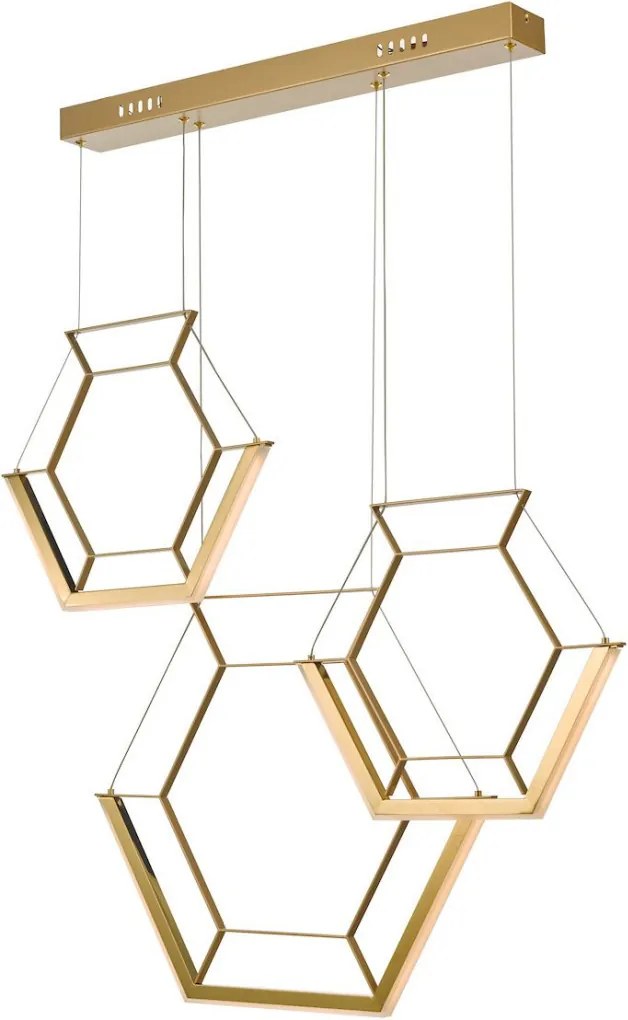 DAR LIGHTING HEX0335 HEXAGON Modern Led Függesztett Lámpa Arany LED IP20