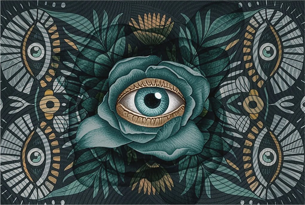 Dekoratív Fotótapéta Hálószobába Virágos szem 104x70 Ragasztó