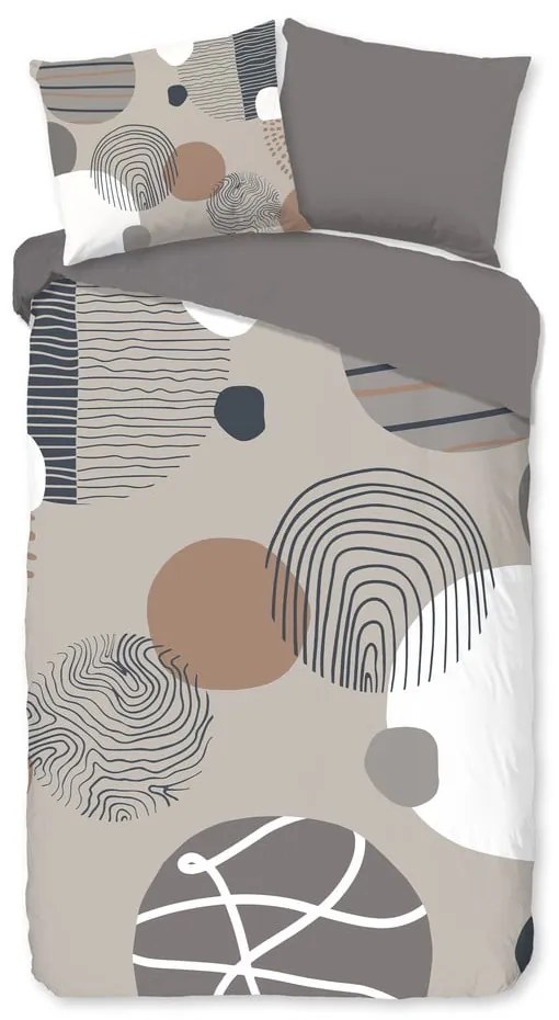 Szürke egyszemélyes-hosszabbított pamut ágyneműhuzat 140x220 cm Hendrik – Good Morning