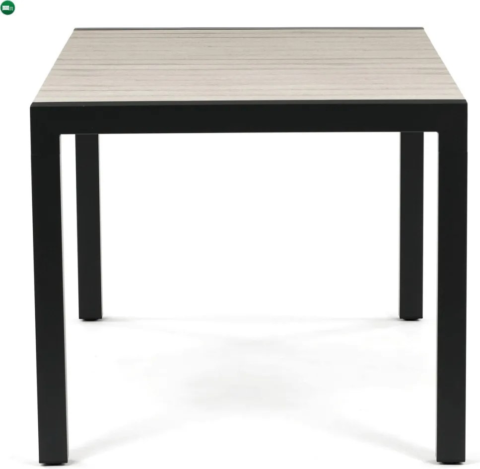 Kerti asztal 160x90 cm, alumínium, polywood, fekete, AZT-S1514 BK